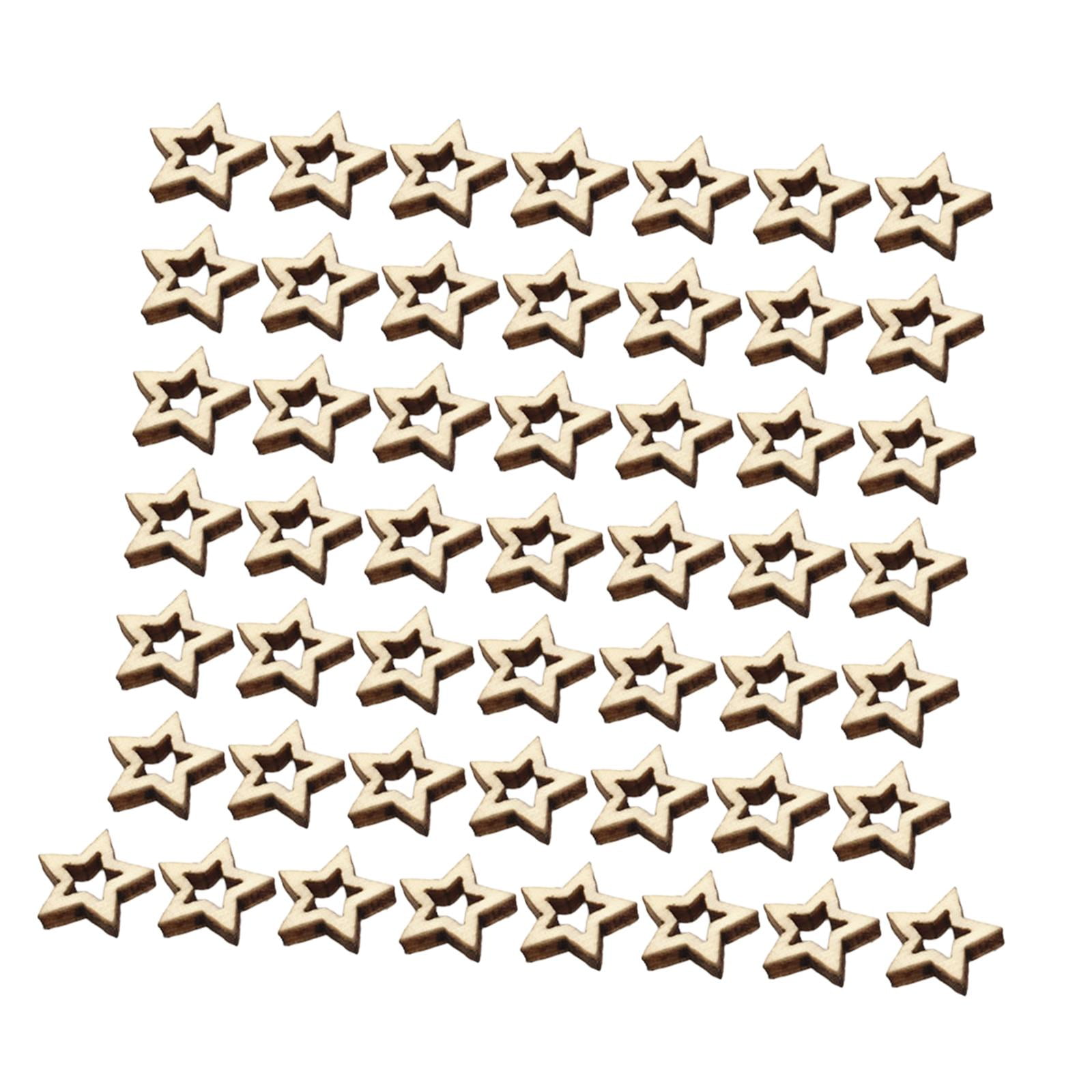 Bothyi - Estrellas Huecas De Madera Sin Terminar, Ideales Para Decorar Aulas Y Fiestas (50 Unidades, 1 Cm).