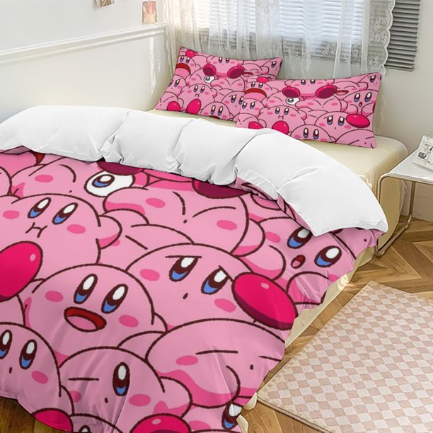 Kirby 3-Piece Bedding Set Soft Warm And Comfortable Soft Bed Set for Bedroom