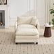 thumbnail image 1 of Cloud Sofa Ottoman only, Modern Sectional Couch, for Living Room Bedroom and Apartment, Comfy Double Layer Upholstered Seat Cushion, Breathable Chenille Fabric, Beige, 1 of 3