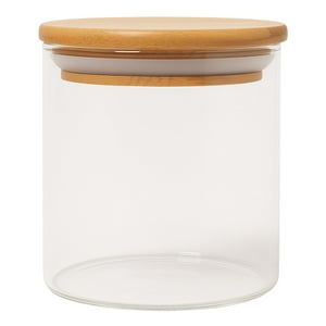 Disparo - Frasco Tarro Hermetico 200Ml Recipiente Vidrio 8Cm Tapa Bambú