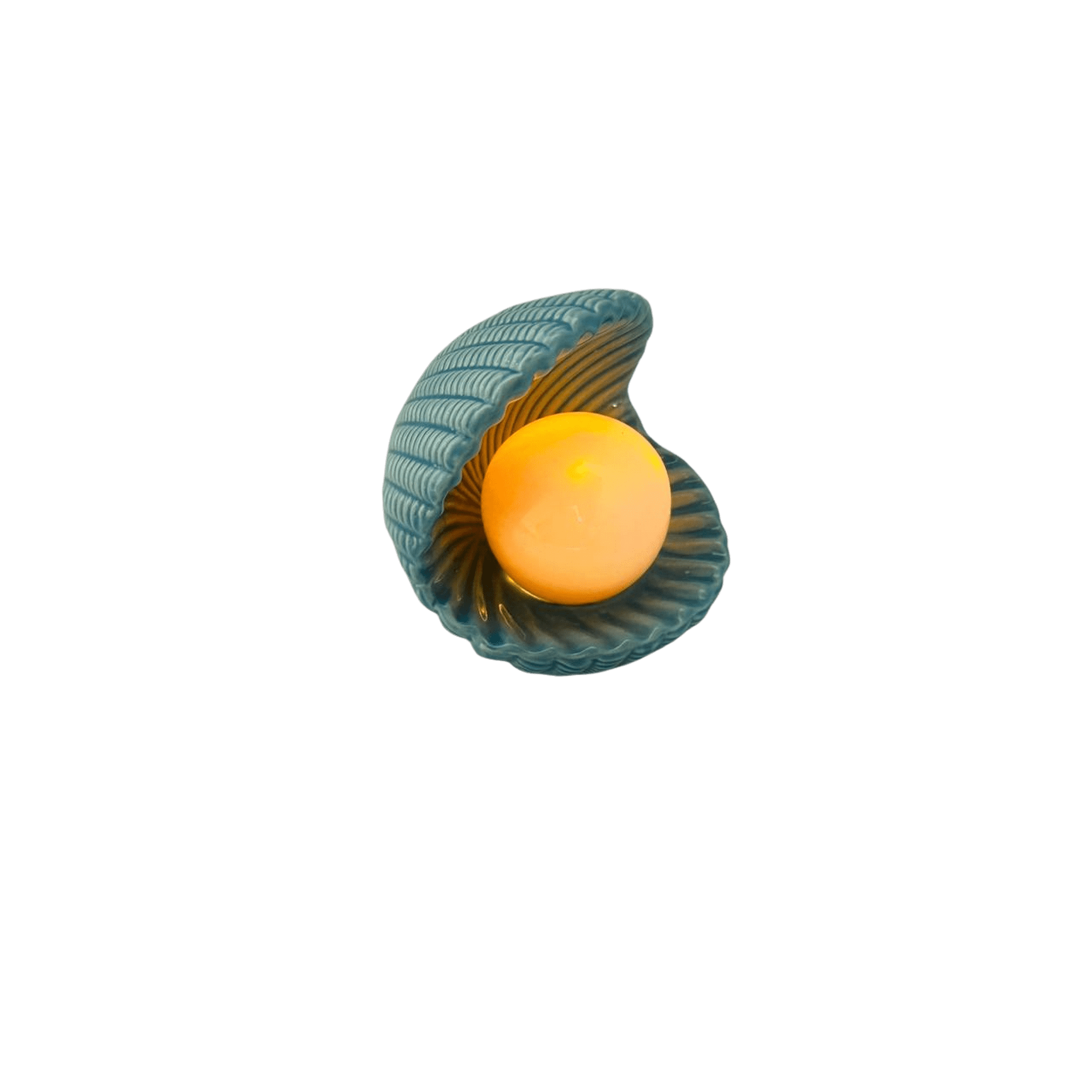 Decostilo - Mini Lámpara De Céramica 9cm, Diseño Concha