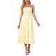thumbnail image 2 of INSPIRE CHIC Vestido largo de verano sin tirantes con nido de abeja a cuadros para mujer Amarillo L, 2 of 6