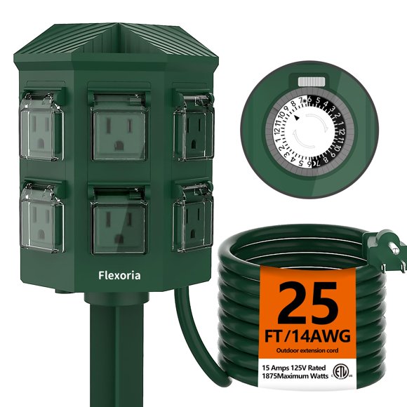 Regleta Flexoria 25 pies con temporizador y 6 tomas - ETL