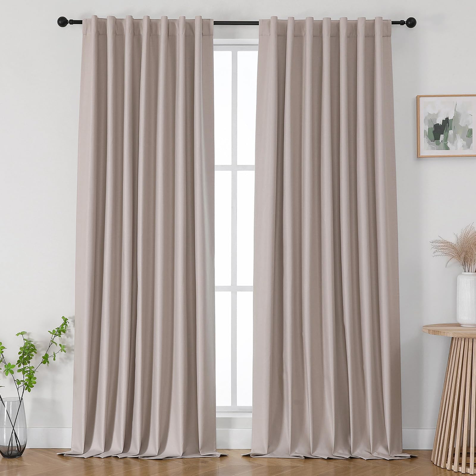 Cortina Blackout Joydeco Lino 100 % Blackout 183x183 Cm Sandshell