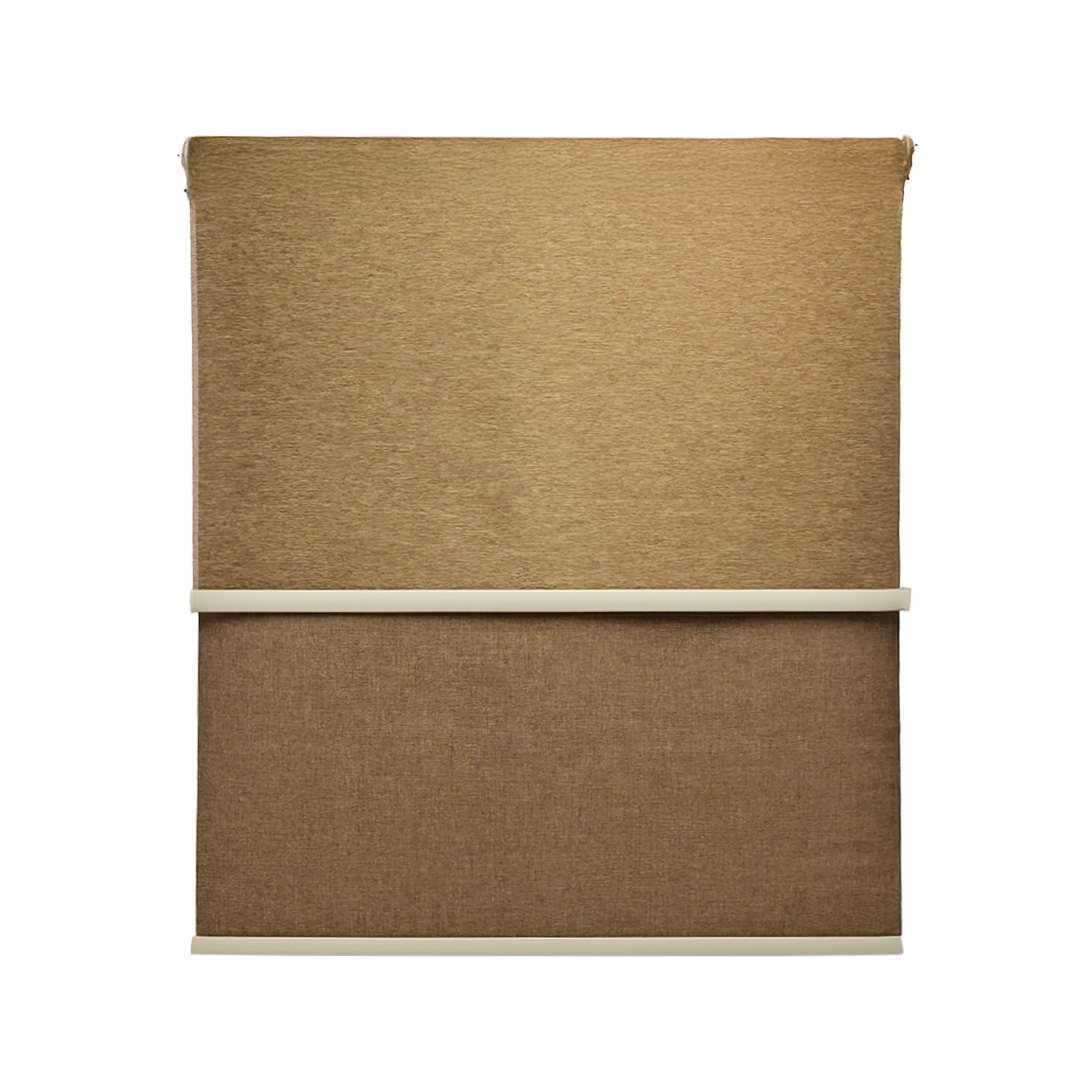 Guiza - Cortina Roller Blackout 2 Paño 240 Cm Altura Doble Con Visillo Sin Cenefa