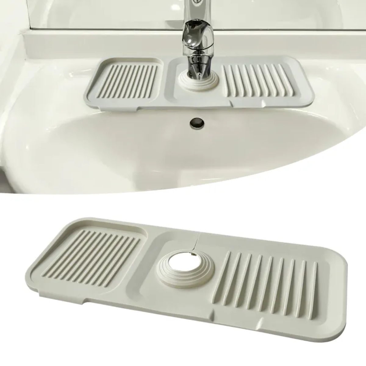 Emmegroup - Protector Silicona Escurridor Grifo Lavamanos Y Lavaloza