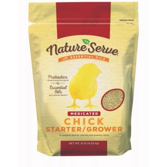Chick Starter Feed NatureServe Medication, 4,5 kg, 20% de proteína