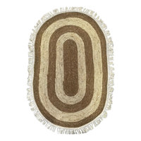 Genérico - Alfombra Yute Ovalada Con Fleco 100X150Cm