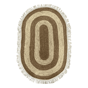 Genérico - Alfombra Yute Ovalada Con Fleco 100X150Cm