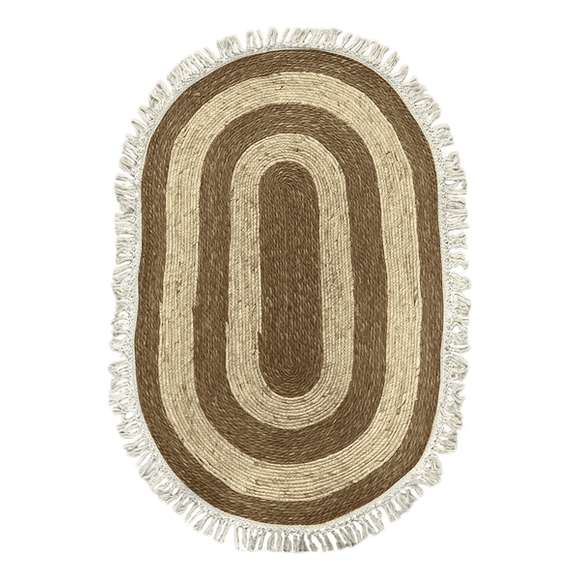 Alfombra Yute Ovalada con Fleco 100x150cm