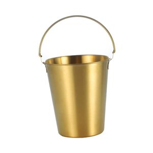 Magideal - Cubo De Hielo Contenedor De Cubitos De Hielo Con Asa De Transporte Accesorios Versátiles Para Fiestas Barbacoa De Acero Inoxidable Playa Contenedor De Oro