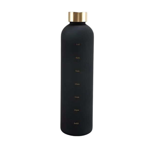 Botella de agua motivacional que le recuerda que más agua 32 oz / 1000 ml con r de tiempo Botella de motivacionportiva para , negro