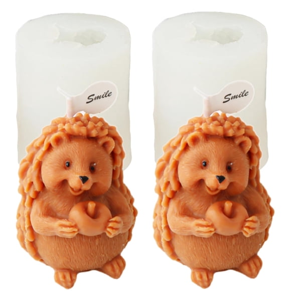 Molde de silicona para velas Zohuyar, paquete de 2, erizo con manzana