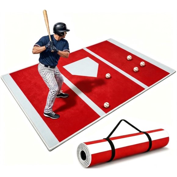 Tapete de Bateo GeoDB 1.2 m x 1.8 m Rojo para Béisbol y Softbol