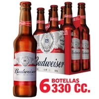 Cerveza Lager Botellas Pack 6 Un 330 Ml C/U Budweiser