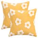 thumbnail image 1 of REGALWOVEN Paquete de 2 Fundas de Cojín Decorativas de Jacquard de Flores Patrón Floral Fundas de Almohada para Decoración del Hogar Amarillo 18" x 18", 1 of 7