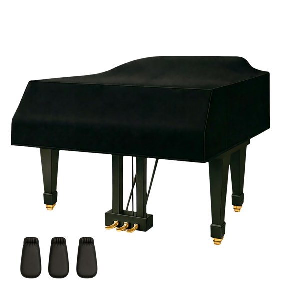 Funda para Piano de Cola Uieleir de Terciopelo Negro - Protector de Polvo