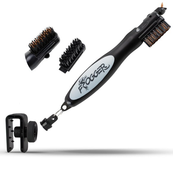 Limpiador para palos de golf Frogger BrushPro Latch-It de nailon gris