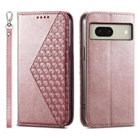 Funda Flip Foxdock Para Google Pixel 8 , Estilo Billetera Con Diseño Rombo, Correa De Mano Y Soporte, Uso Diario