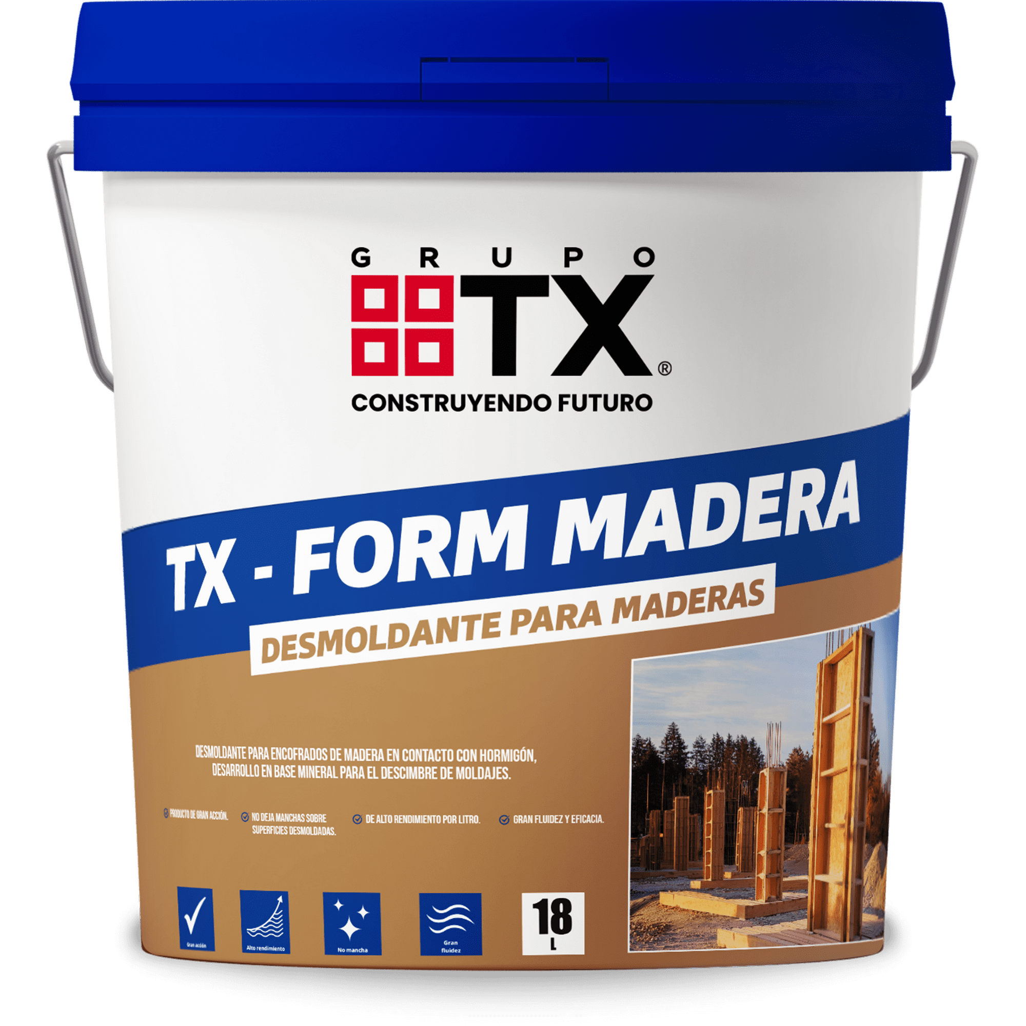Grupo Tx - Desmoldante Para Encofrados De Madera Tx - Form Madera 18 Lt