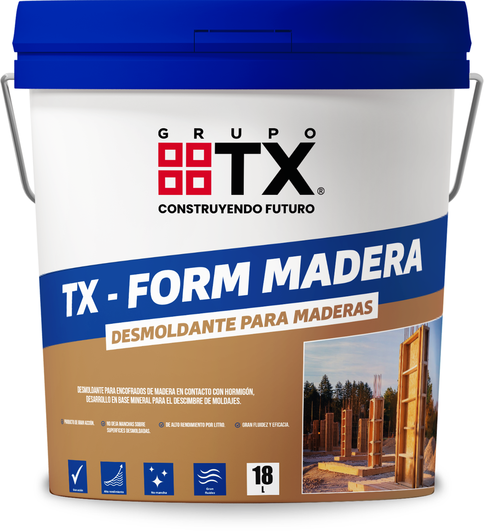 Grupo Tx - Desmoldante Para Encofrados De Madera Tx - Form Madera 18 Lt