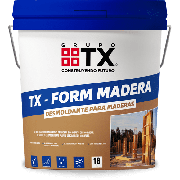 Desmoldante para encofrados de madera TX - FORM Madera 18 LT