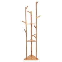 Crusec - Perchero Triangular Colgador Bamboo Minimalista 170X36Cm