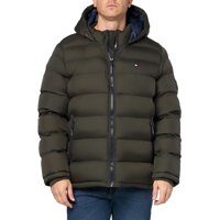 Chaqueta Tommy Hilfiger Para Hombre, Con Capucha, Acolchada, Color Oliva, Talla Xl