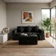 thumbnail image 1 of Living Vera 3 cuerpos + 2 pouf Tela Negro, 1 of 2