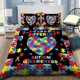 thumbnail image 1 of Autism Awareness Its Okay To Be Different Quilt Duvet Cover Set Queen3-Piece Bedding Set, 1 of 5
