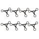 thumbnail image 1 of 6/8/10pcs 3 Way Rolling Barrel Swivels Sólido Rig Ring Pesca Línea Conector B, 1 of 5