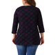 thumbnail image 3 of Agnes Orinda Conjuntos de Halloween para Mujeres Tallas Grandes Tops de Escuela Universitaria 3/4 Manga Blusa Casual Elegante de Punto a Rayas Cuello Asimétrico Camiseta de Moda 4X Púrpura Negro, 3 of 6