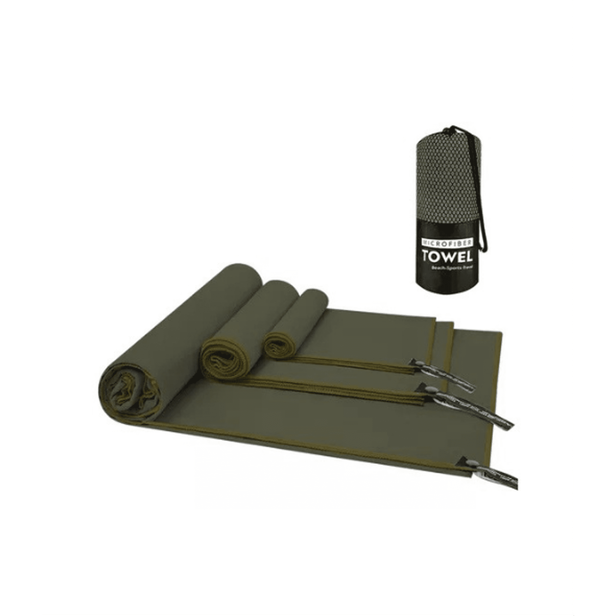 Genérico - Toalla Baño Viaje De Microfibra De Secado Rápido, 3 Pcs Verde Militar