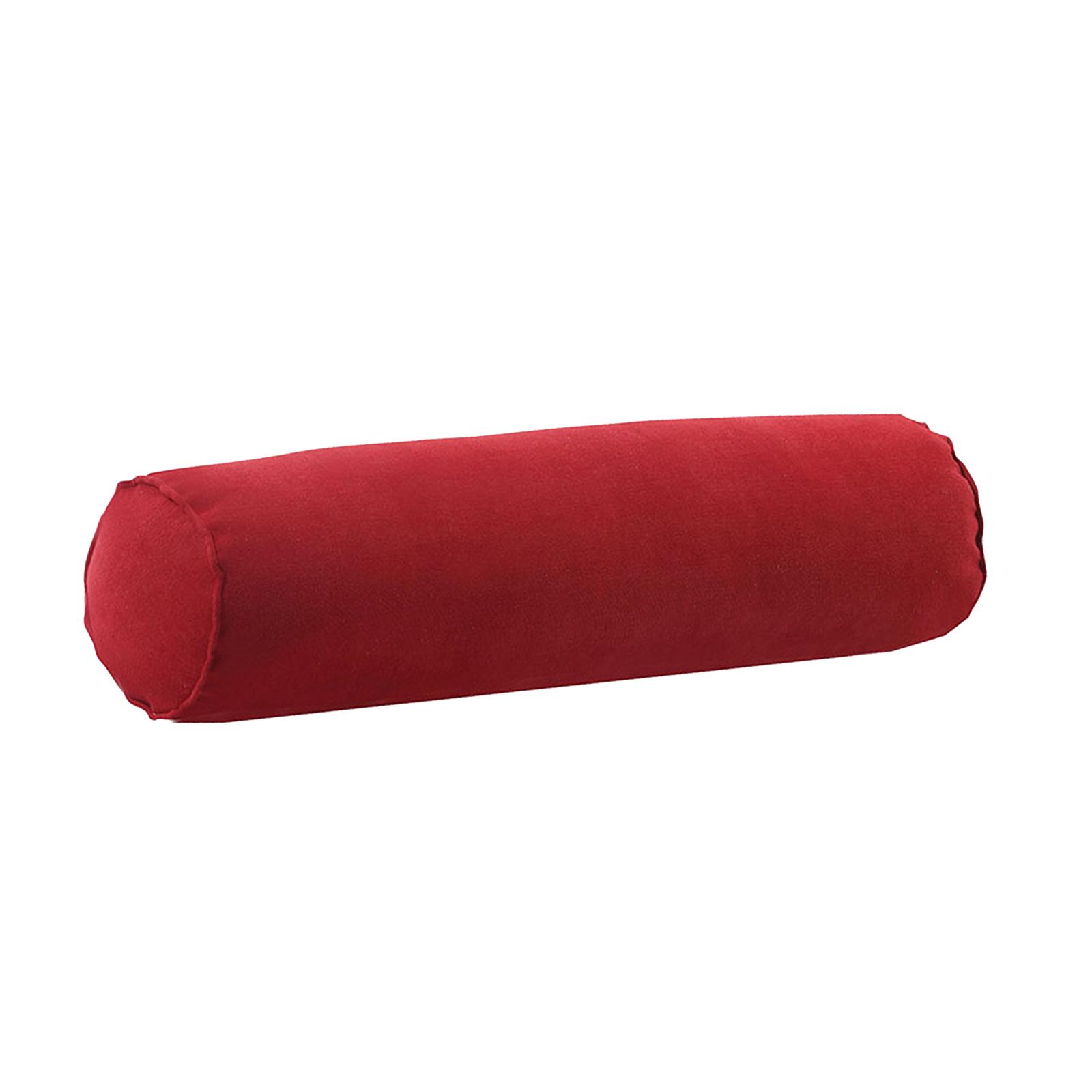 Ioensy - Almohada De Cuello Redondo Algodón Hueco Suave Y Cómodo Para Office Vertebra Car Rust Red