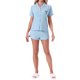 thumbnail image 2 of INSPIRE CHIC Conjunto de Pijama de Mujer con Estampado de Corazones, Suave, con Botones, Manga Corta, Conjunto de Descanso con Pantalones Cortos para Primavera Verano L Azul, 2 of 6