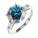 thumbnail image 1 of Anillos de Boda de Moissanita Corte Redondo de 5 Uds para Mujer Color D VVS1 Anillos de Diamante de Plata Esterlina Anillos de Compromiso de Moissanita Azul/verde/rojo con Certificado, 1 of 9