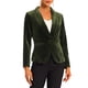 thumbnail image 1 of INSPIRE CHIC Blazer de Terciopelo para Mujer Color Sólido Cuello Chal Una Botón Traje para Trabajar XS Verde Oliva, 1 of 6