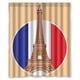 thumbnail image 1 of Cortina de ducha de la Torre Eiffel, juego de cortina de baño con ganchos, tamaño 60 x 72 pulgadas, 1 of 3