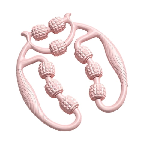 Magideal - Rodillo Para Músculos De 9 Ruedas, Masajeador Para Piernas Y Brazos, Relajación Después Del Ejercicio, Abrazadera Circular Para Piernas, Para Deportes Rosa