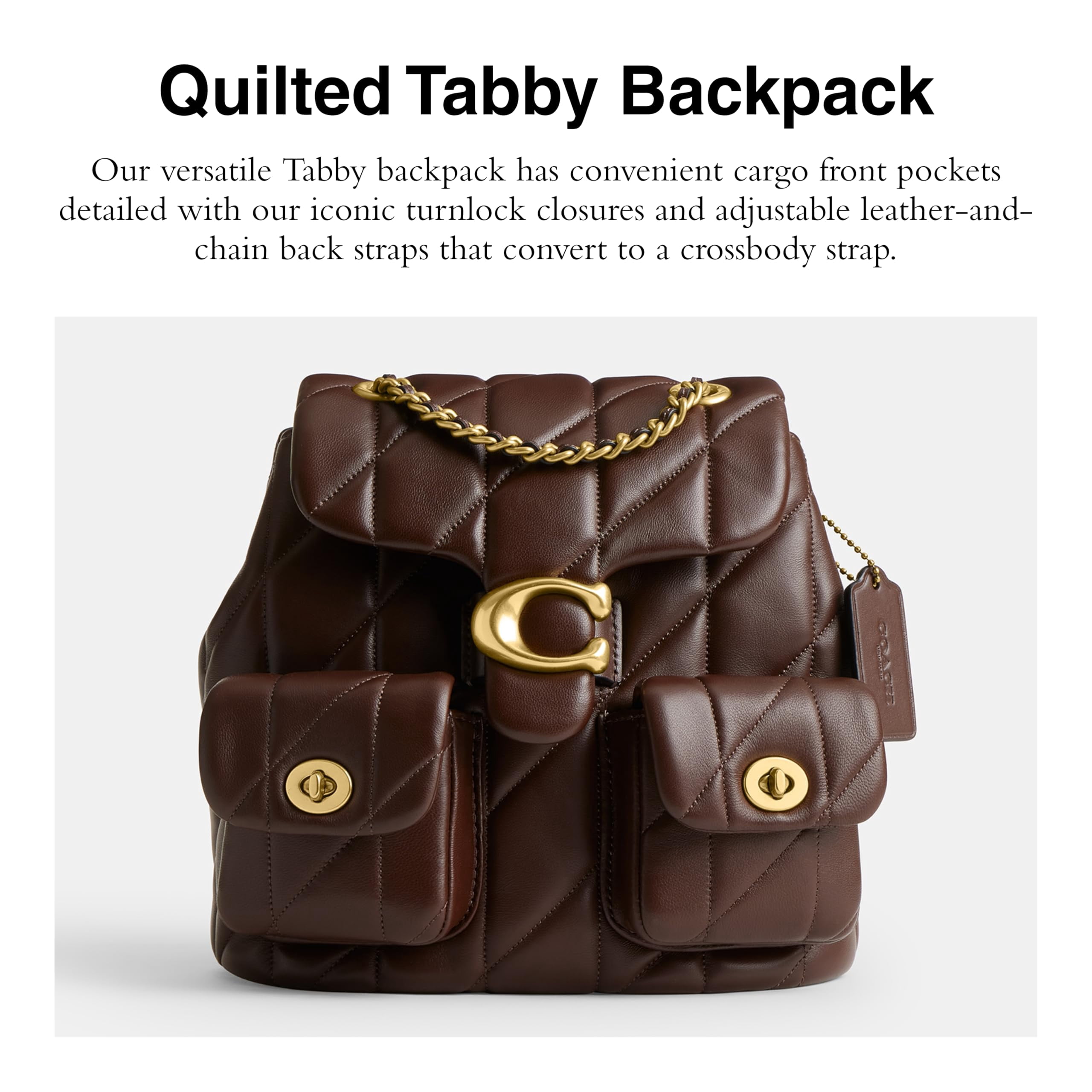 Mochila COACH Tabby acolchada de piel de arce para mujer | Lider