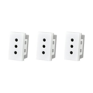 Genérico - Pack 3 Modulo Tomacorriente 10A 250V Blanco