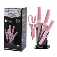 Genérico - Set De Cuchillos De Cocina Rosa Cuchillos Rosa