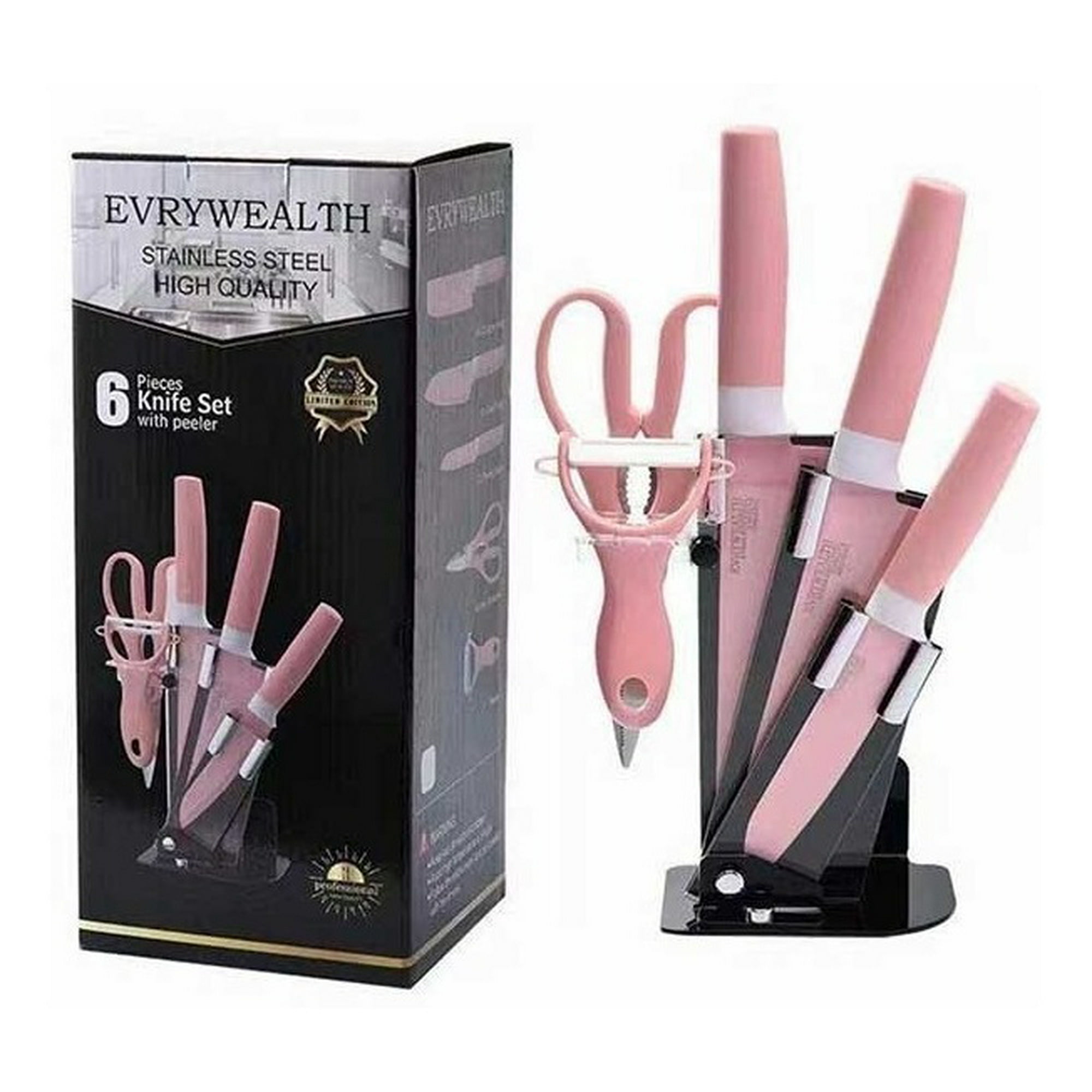 Genérico - Set De Cuchillos De Cocina Rosa Cuchillos Rosa
