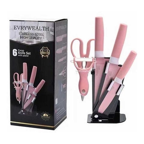 Genérico - Set De Cuchillos De Cocina Rosa Cuchillos Rosa