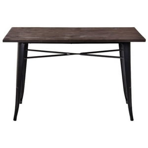 Pandalino - Mesa Rectangular Tolix 140X90 | Madera Oscura | Hogar - Negocio | Cafe 140X90
