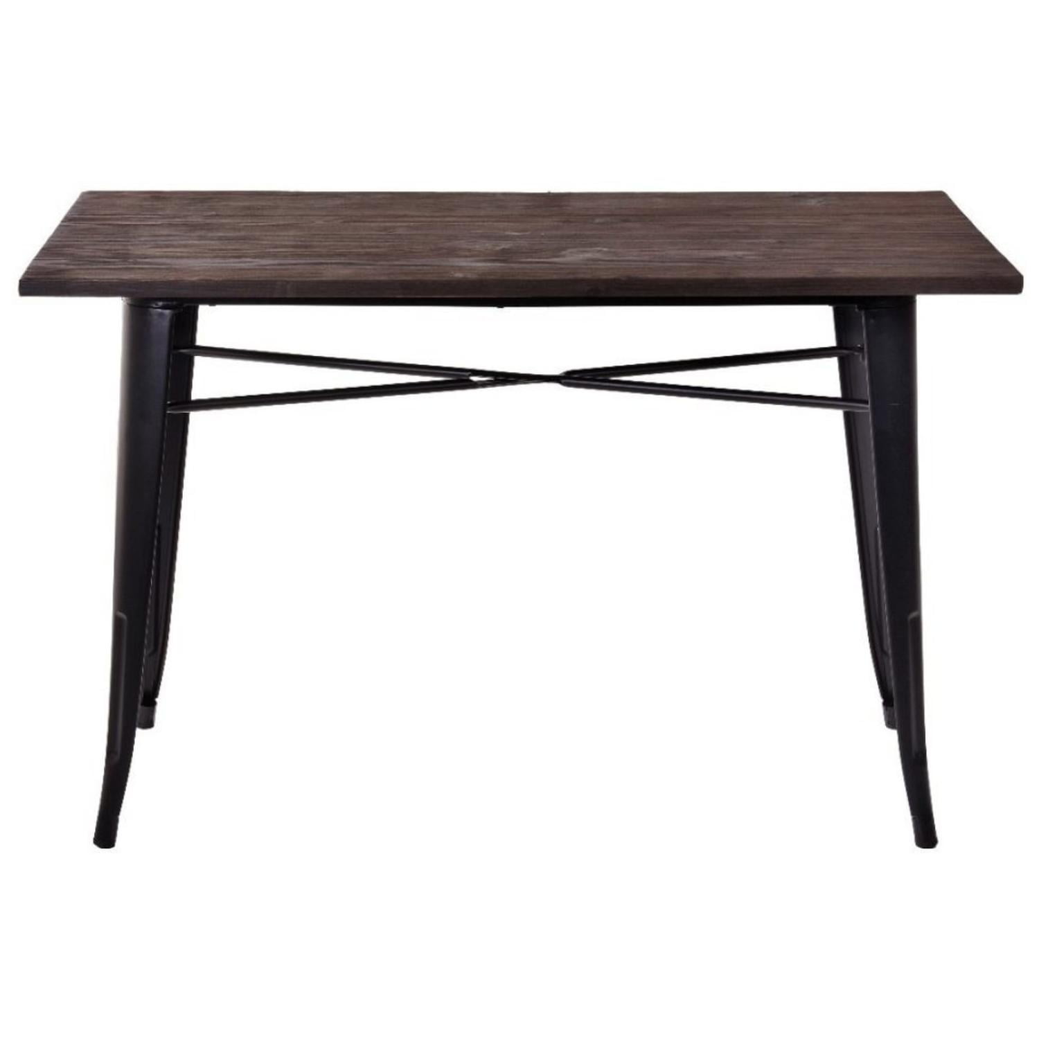 Pandalino - Mesa Rectangular Tolix 140x90 | Madera Oscura | Hogar - Negocio | Cafe 140x90