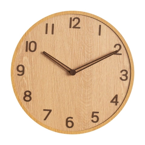 Magideal - Reloj De Pared 3D De Madera Moderno, Decoración De Barrido Silencioso, Arte Redondo Silencioso Para Bar, Dormitorio, Hotel, Oficina Interior