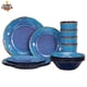 thumbnail image 2 of Set 16 Pcs Juego De Vajilla Completo Melamina Ecologico Azul Azul Esmalte Craquelado, 2 of 6