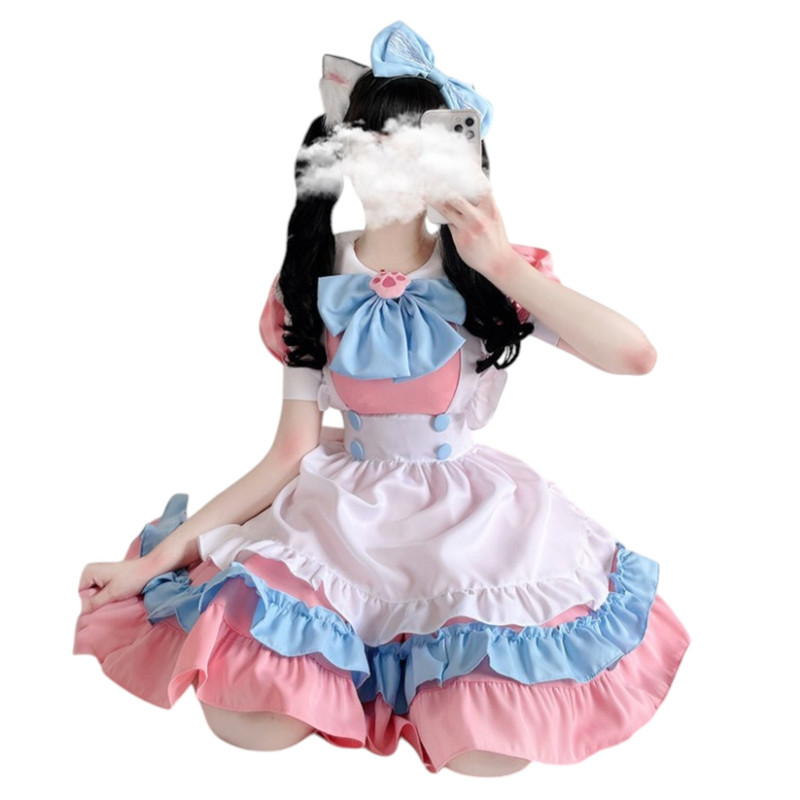 Red Sale - Disfraz Maid Rosado Cosplay Kawaii