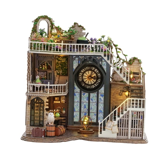 Casa De Muñecas En Miniatura De Madera, Obra De Arte, Casa De Madera Creativa Para Niños, Adolescentes Y Adultos, Sin Cubierta A Prueba De Polvo
